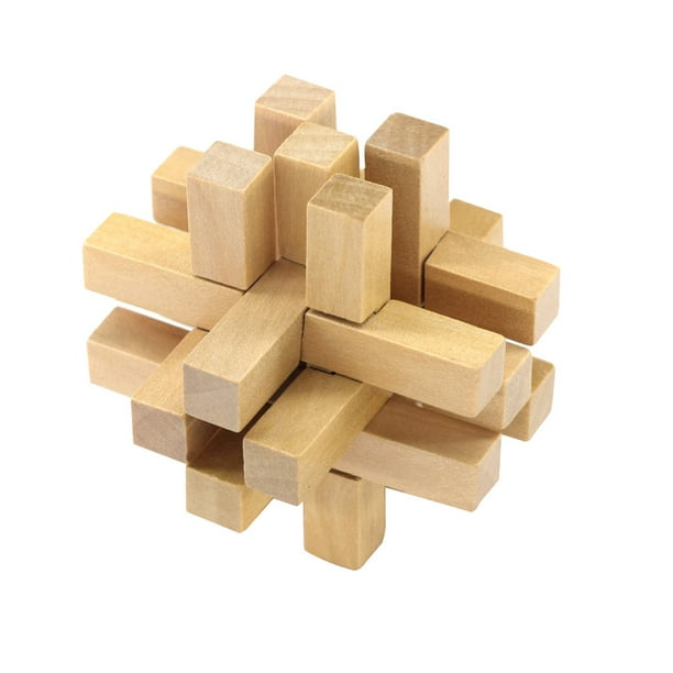 Holz Intelligenz Spielzeug Chinesisch Gehirn Teaser Spiel 3D IQ Puzzle L8J2 1X